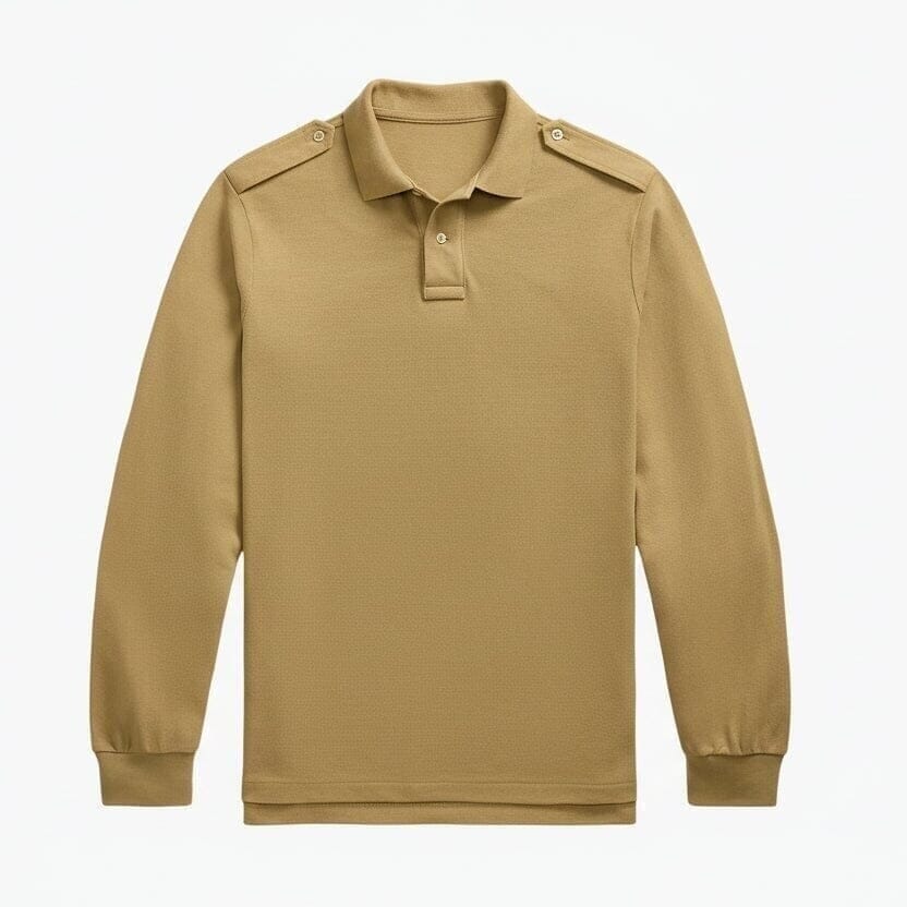 Langarm-Poloshirt Aus Mesh-Baumwolle Vandhlr Café Beige S 