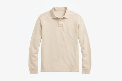 Langarm-Poloshirt Aus Mesh-Baumwolle Vandhlr Expedition Düne Meliert S 