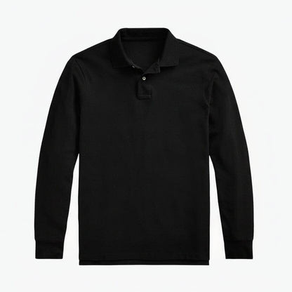 Langarm-Poloshirt Aus Mesh-Baumwolle Vandhlr Polo Schwarz S 