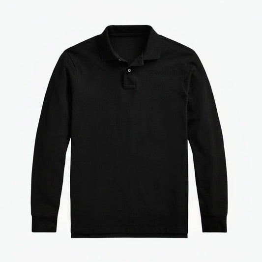 Langarm-Poloshirt Aus Mesh-Baumwolle Vandhlr Polo Schwarz S 