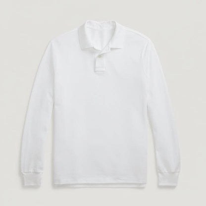 Langarm-Poloshirt Aus Mesh-Baumwolle Vandhlr Weiß S 