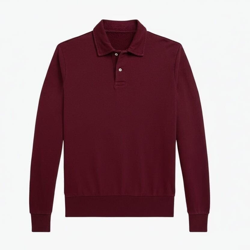 Loopback Fleece Sweatshirt Mit Kragen Vandhlr Klassisches Weinrot S 