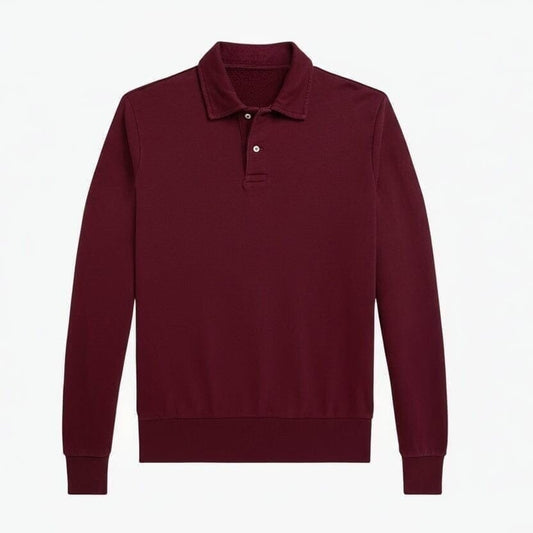 Loopback Fleece Sweatshirt Mit Kragen Vandhlr Klassisches Weinrot S 