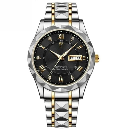 Luminous Steel 40mm Herrenarmbanduhr - Wasserdicht | Edelstahl Vandhlr Schwarz 