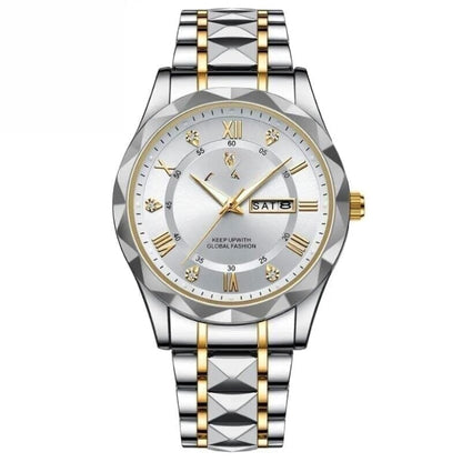 Luminous Steel 40mm Herrenarmbanduhr - Wasserdicht | Edelstahl Vandhlr Weiß 