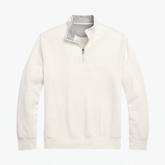 Luxus Jersey Troyer-Pullover Mit Viertel-Reißverschluss Vandhlr Pergament-Creme S 