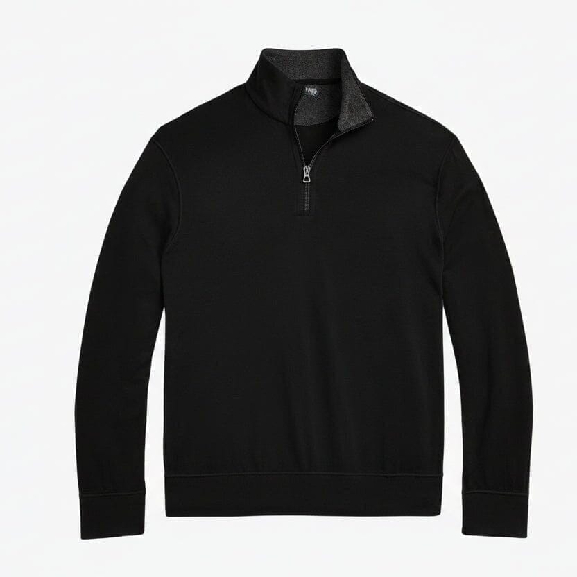 Luxus Jersey Troyer-Pullover Mit Viertel-Reißverschluss Vandhlr Schwarz S 