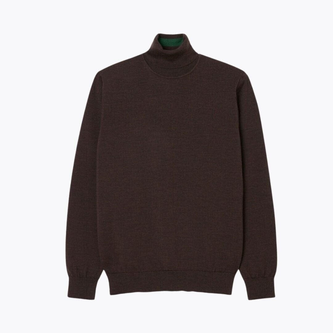 Merino Wolle Rollkragen Pullover Vandhlr Braun S 