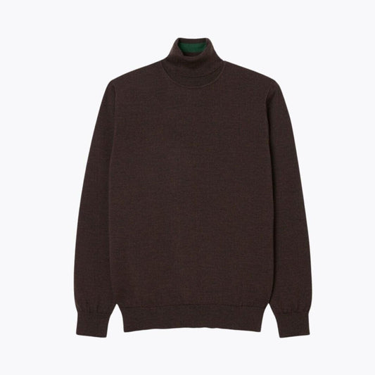 Merino Wolle Rollkragen Pullover Vandhlr Braun S 