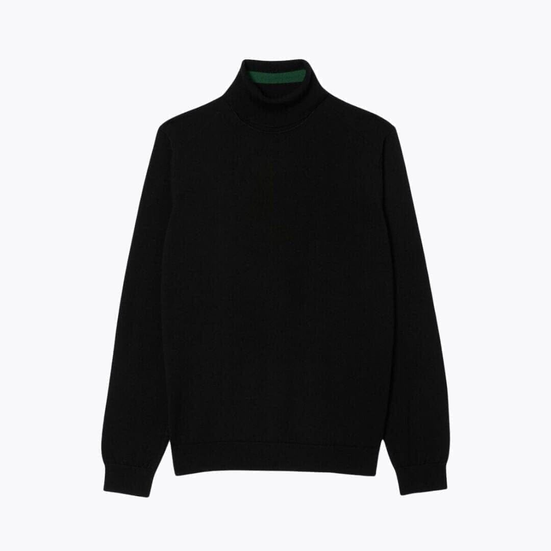 Merino Wolle Rollkragen Pullover Vandhlr Schwarz S 