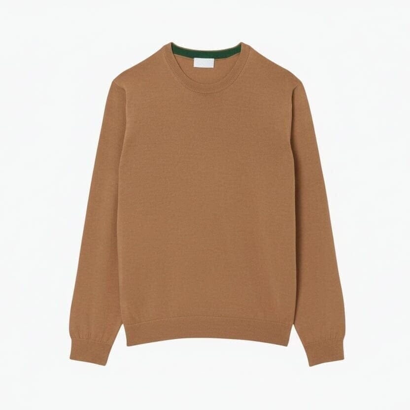 Merinowolle Pullover Mit Rundhalsausschnitt Vandhlr Braun S 