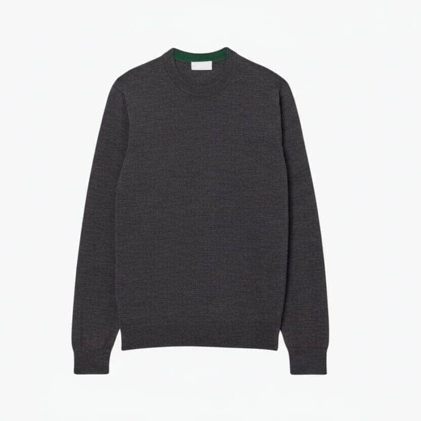 Merinowolle Pullover Mit Rundhalsausschnitt Vandhlr Grau S 