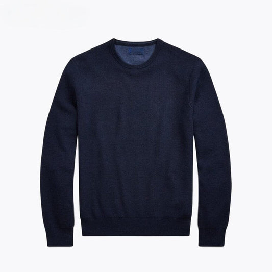 Mesh-Strick Baumwoll-Pullover Mit Rundhalsausschnitt Vandhlr Marineblau S 