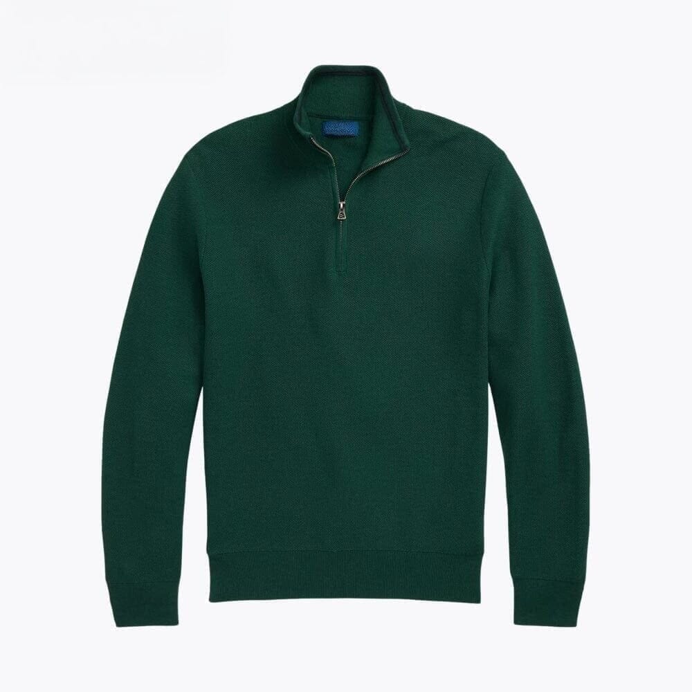 Mesh-Strick Baumwoll-Pullover Mit Viertel-Reißverschluss Vandhlr 