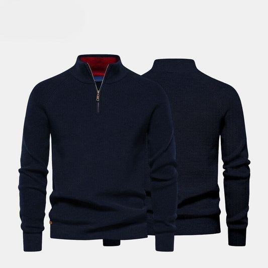 Modern Rundhals-Strickpullover Vandhlr Blau S 