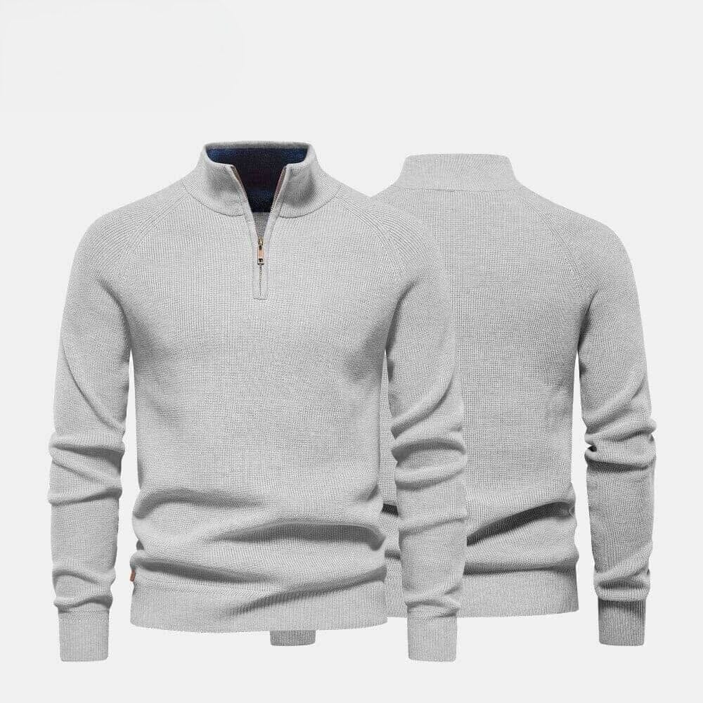 Modern Rundhals-Strickpullover Vandhlr Grau S 