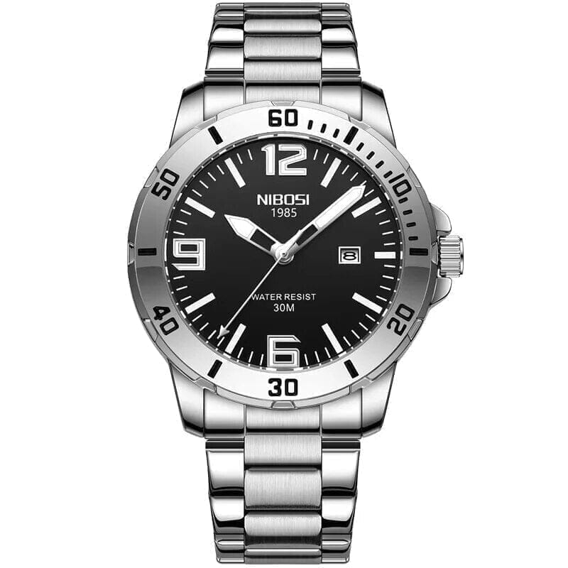 Nibosi Armbanduhr Vandhlr Schwarz Silber 