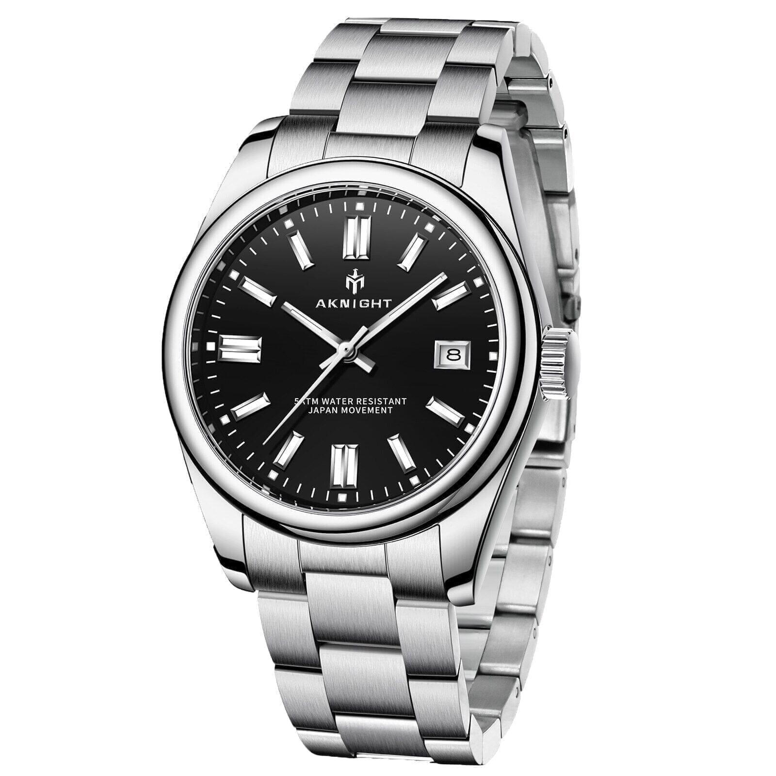PD Aknight 2113 Herren Quarzuhr - 39mm Edelstahl Vandhlr Schwarz 