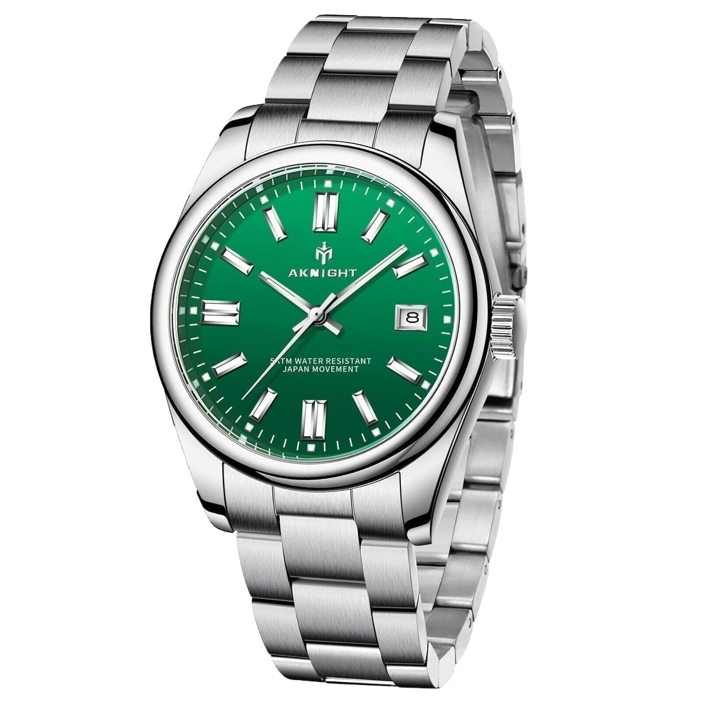 PD Aknight 2113 Herren Quarzuhr - 39mm Edelstahl Vandhlr Smaragd 