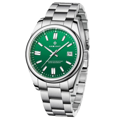 PD Aknight 2113 Herren Quarzuhr - 39mm Edelstahl Vandhlr Smaragd 