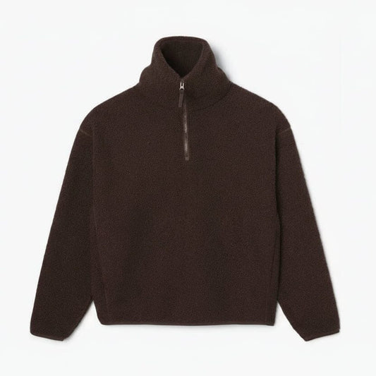 Polar-Fleece Sweatshirt Mit Hohem Reißverschlusskragen Vandhlr Braun S 
