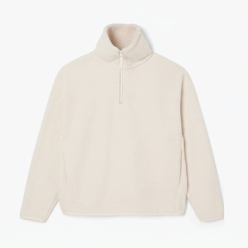 Polar-Fleece Sweatshirt Mit Hohem Reißverschlusskragen Vandhlr Weiß S 