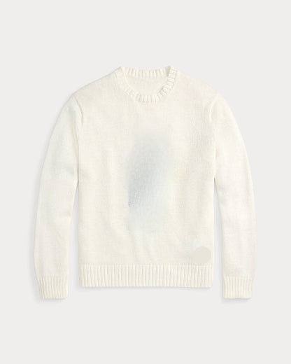 Polo Bear Baumwolle-Leinen Pullover Vandhlr Deckwash Weiß S 
