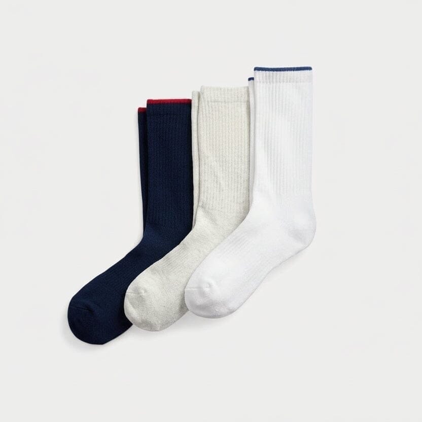 Polo Bear Logo Crew Socken 3er-Pack Vandhlr Weiß/Marineblau/Grau 