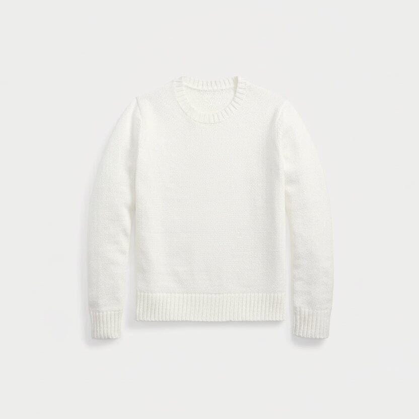 Polo Bear Pullover Mit Rundhalsausschnitt Aus Leinen-Baumwoll-Mix Vandhlr Weiß S 