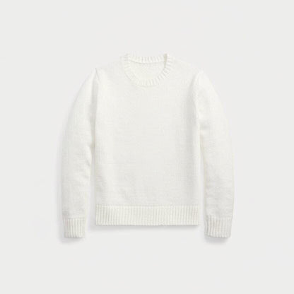 Polo Bear Pullover Mit Rundhalsausschnitt Aus Leinen-Baumwoll-Mix Vandhlr Weiß S 