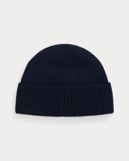 Polo Bear Rippstrick-Mütze Vandhlr Klassisches Marineblau 