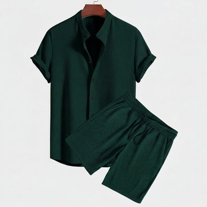 Prestige Comfort Kollektion - Premium Hemd & Shorts Set Vandhlr Grün S 