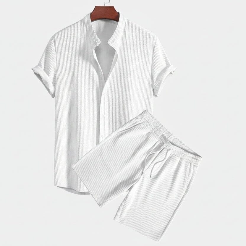 Prestige Comfort Kollektion - Premium Hemd & Shorts Set Vandhlr Weiß S 
