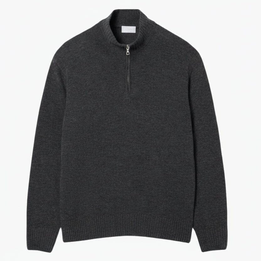 Pullover Aus Gekämmter Wolle Mit Reißverschluss Und Hohem Kragen Vandhlr Grau S 