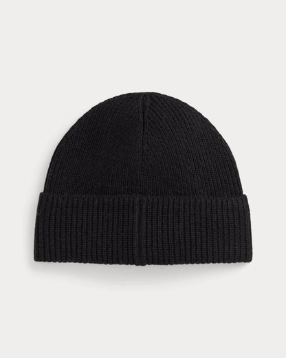 Rippstrickmütze Mit Polo Bear Vandhlr Schwarz 
