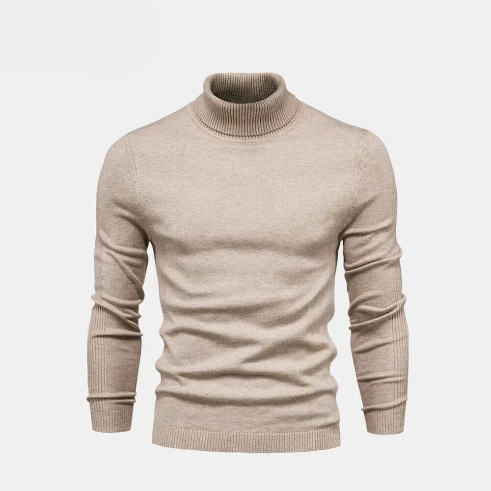 Rollkragen Zopfmuster Woll-Strickpullover Vandhlr Beige S 