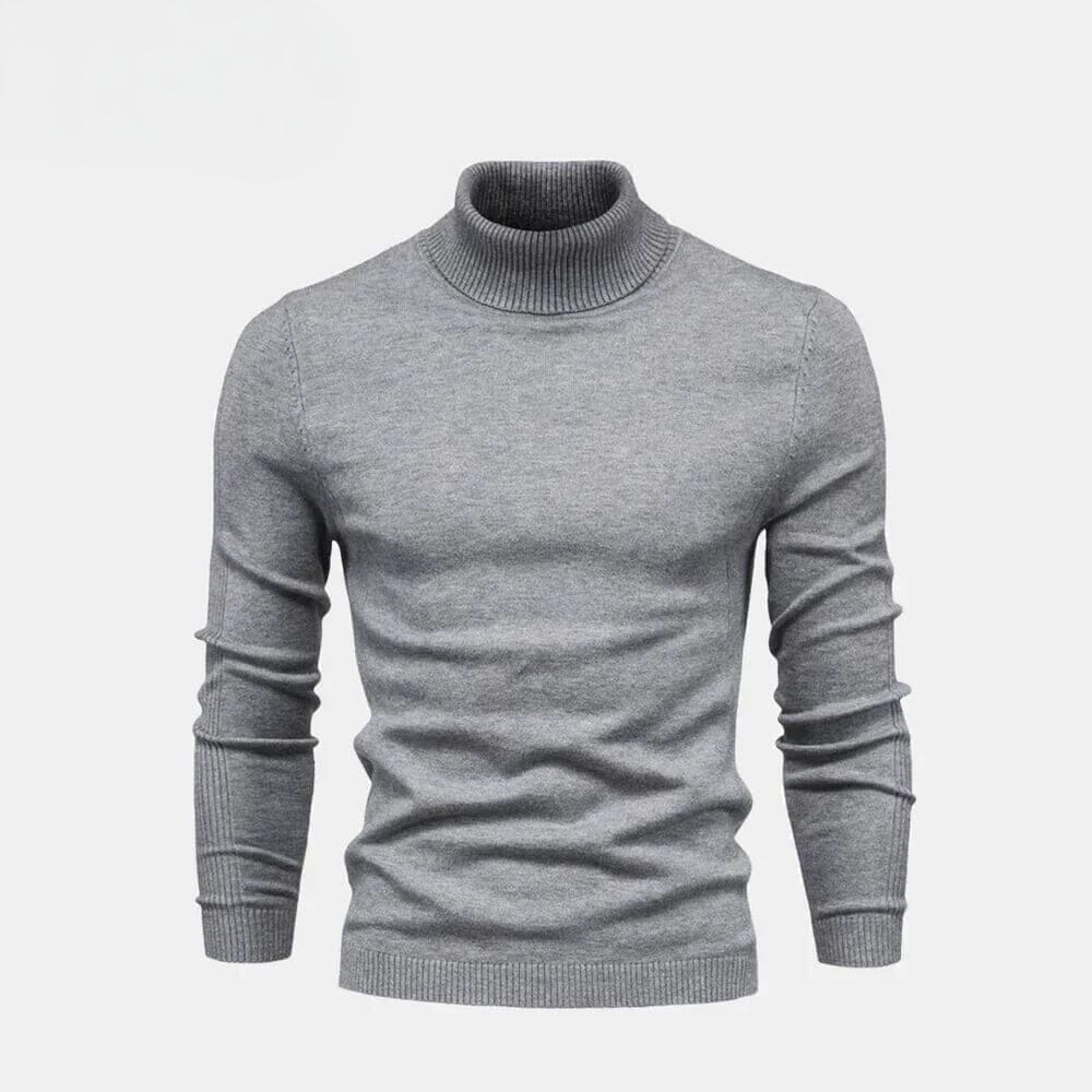 Rollkragen Zopfmuster Woll-Strickpullover Vandhlr Grau S 
