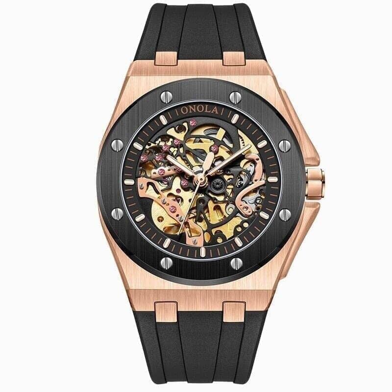 Skeleton Oak Armbanduhr Vandhlr Roségold Schwarz 