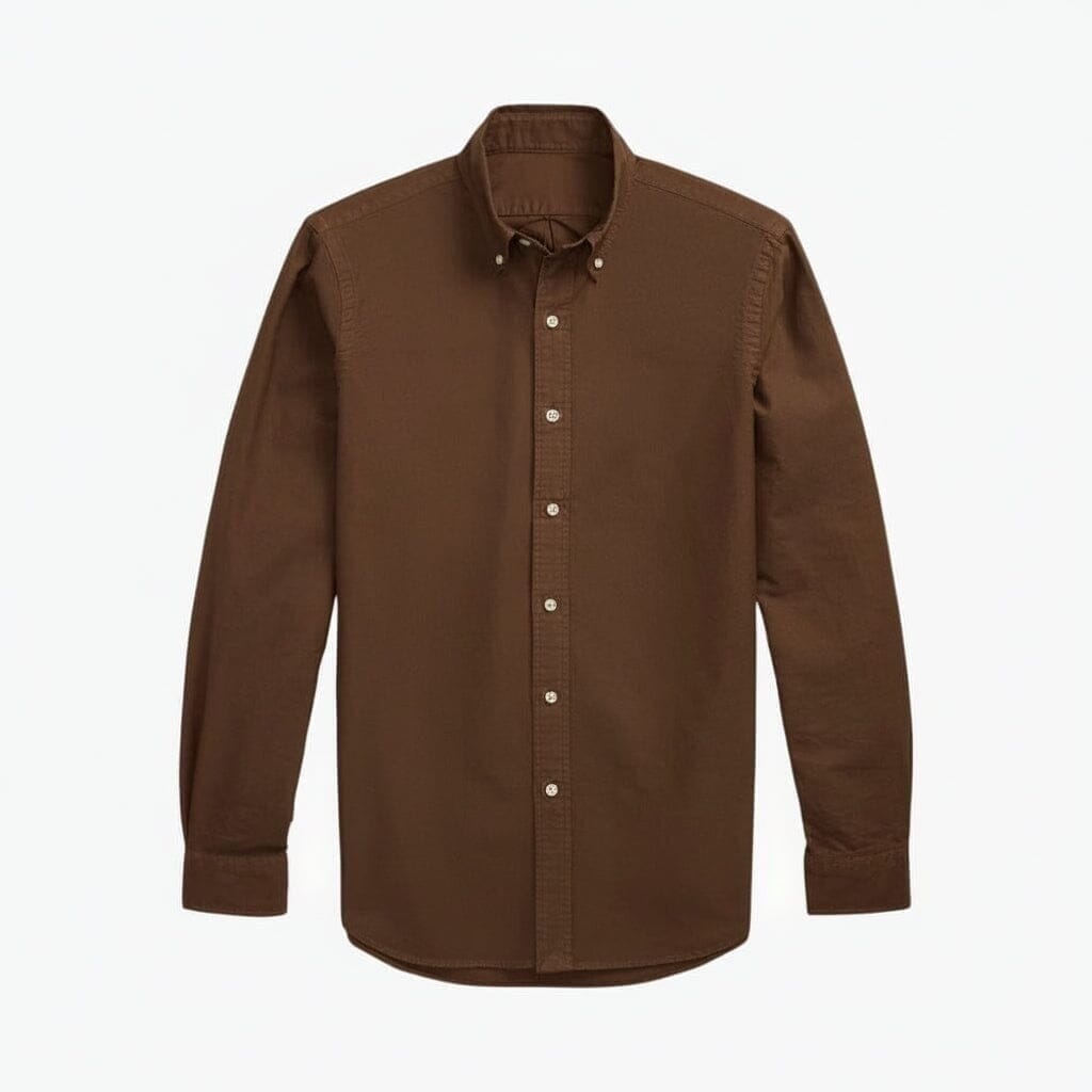 Slim Fit Oxford Hemd - Garment-Dyed Vandhlr Braun S 