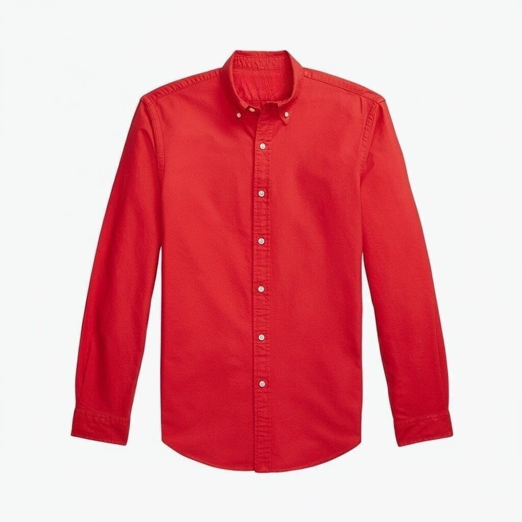 Slim Fit Oxford Hemd - Garment-Dyed Vandhlr Rot S 