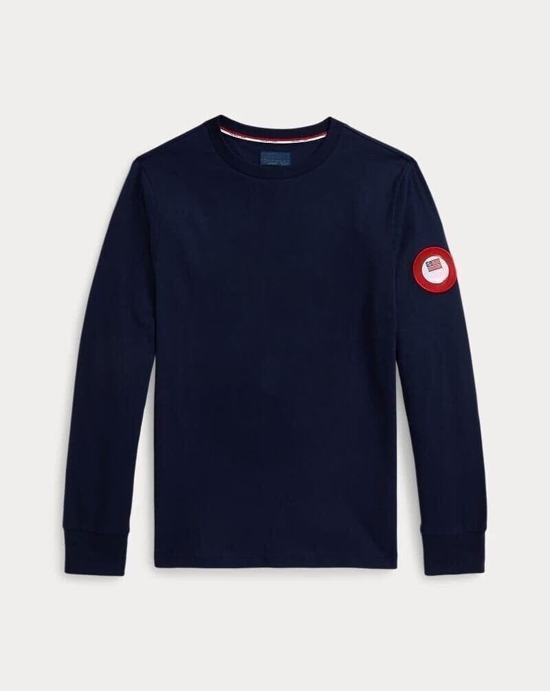 Team USA Polo Bear Langarm-T-Shirt Vandhlr Elegantes Marineblau S 