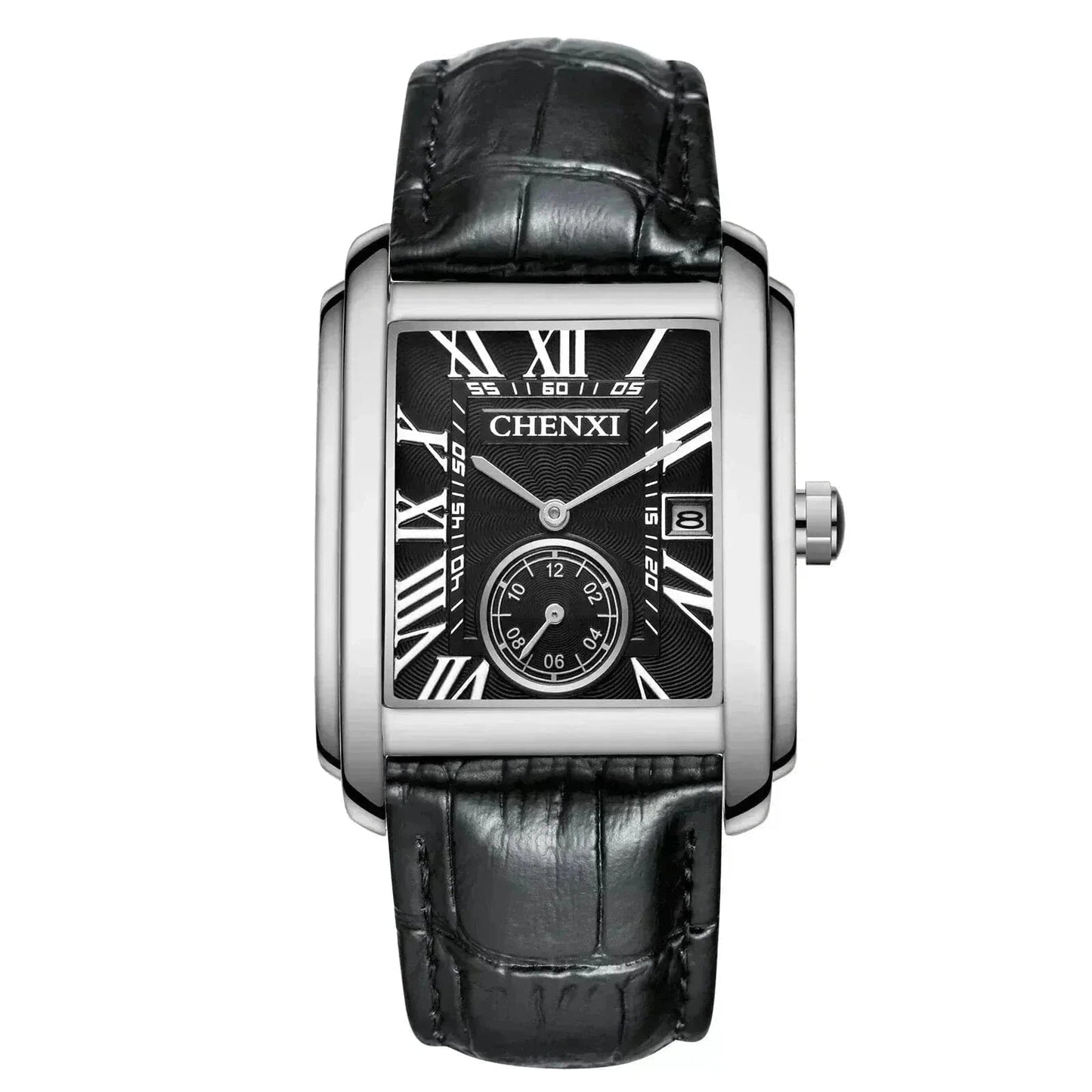 Vintage Leder Armbanduhr Vandhlr Schwarz Silber 