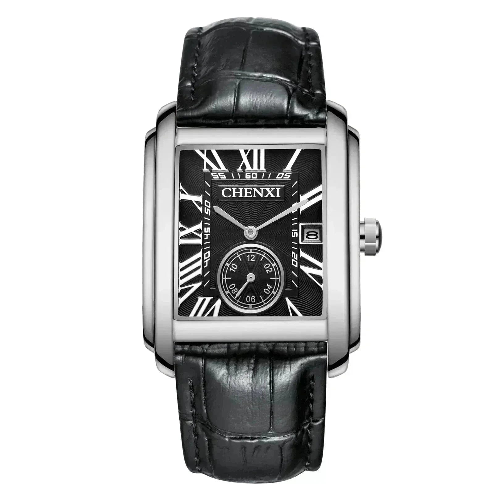 Vintage Leder Armbanduhr Vandhlr Schwarz Silber 