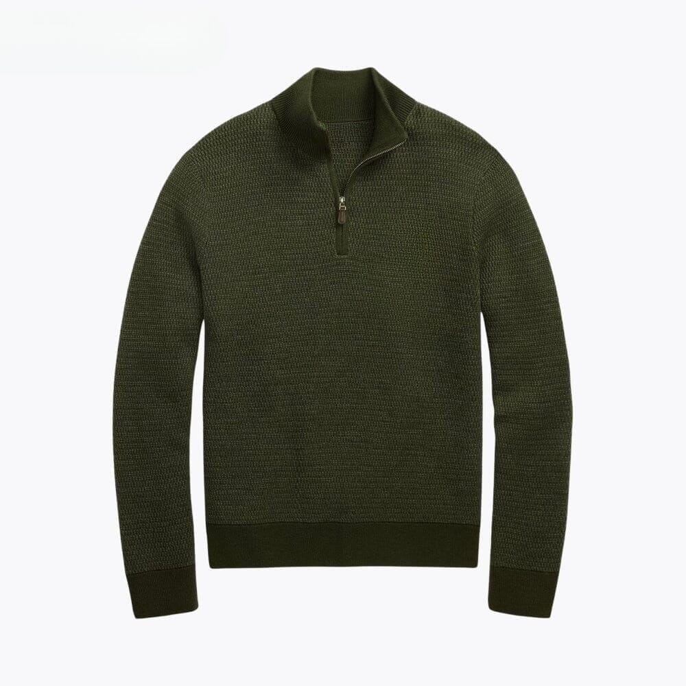 Waschbarer Woll-Pullover Mit Viertel-Reißverschluss RL Washable Wool Quarter-Zip Sweater Vandhlr Oliv S 