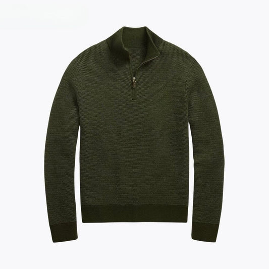 Waschbarer Woll-Pullover Mit Viertel-Reißverschluss RL Washable Wool Quarter-Zip Sweater Vandhlr Oliv S 