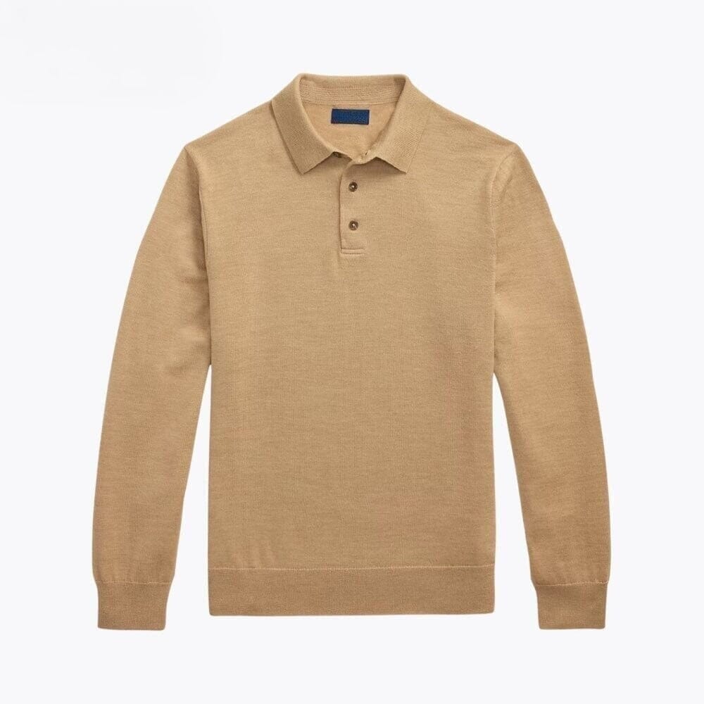 Woll-Pullover Mit Polo-Kragen Vandhlr Kamel S 