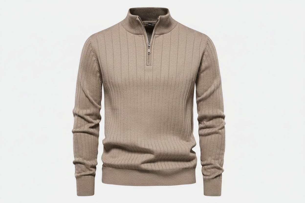 Zip Classic Strickpullover Vandhlr Beige S 