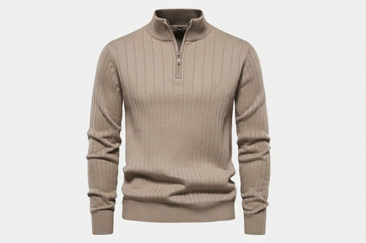 Zip Classic Strickpullover Vandhlr Beige S 