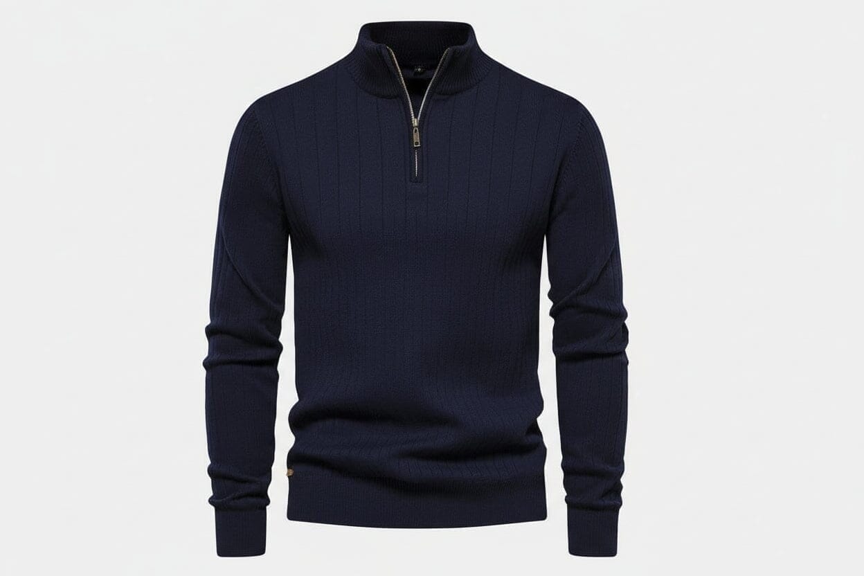 Zip Classic Strickpullover Vandhlr Blau S 
