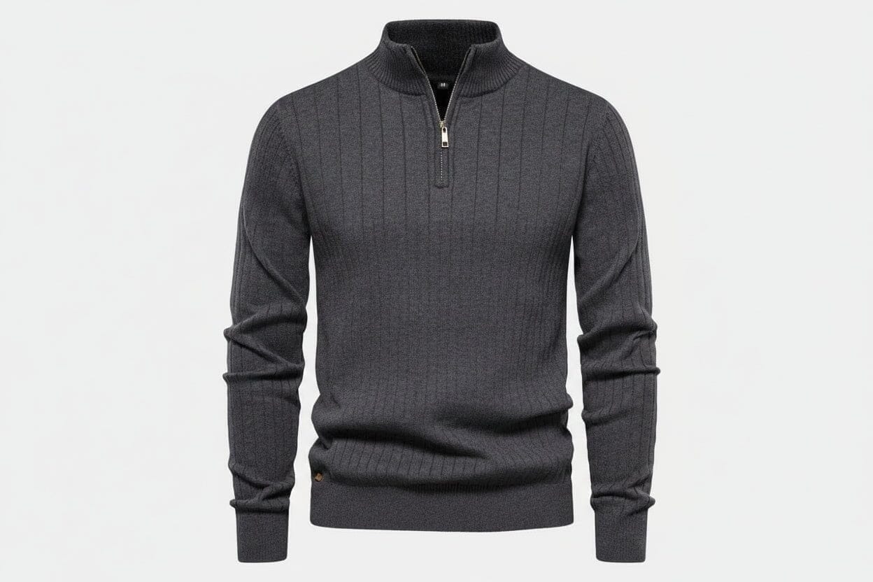 Zip Classic Strickpullover Vandhlr Grau S 